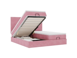 Maison Exclusive - Estructura De Cama Otomana Colchones Terciopelo Rosa 180x200cm