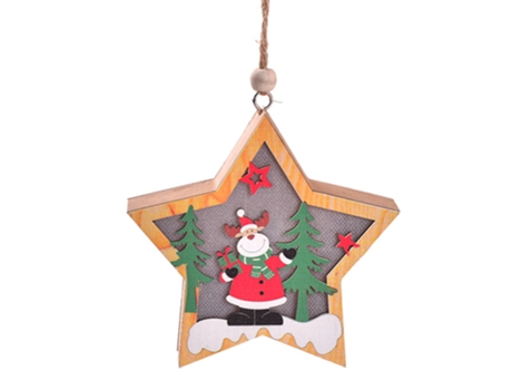 Adorno de Navidad Luz colgante de madera de Navidad, para decoraciones de árboles de Navidad, estilo 3
