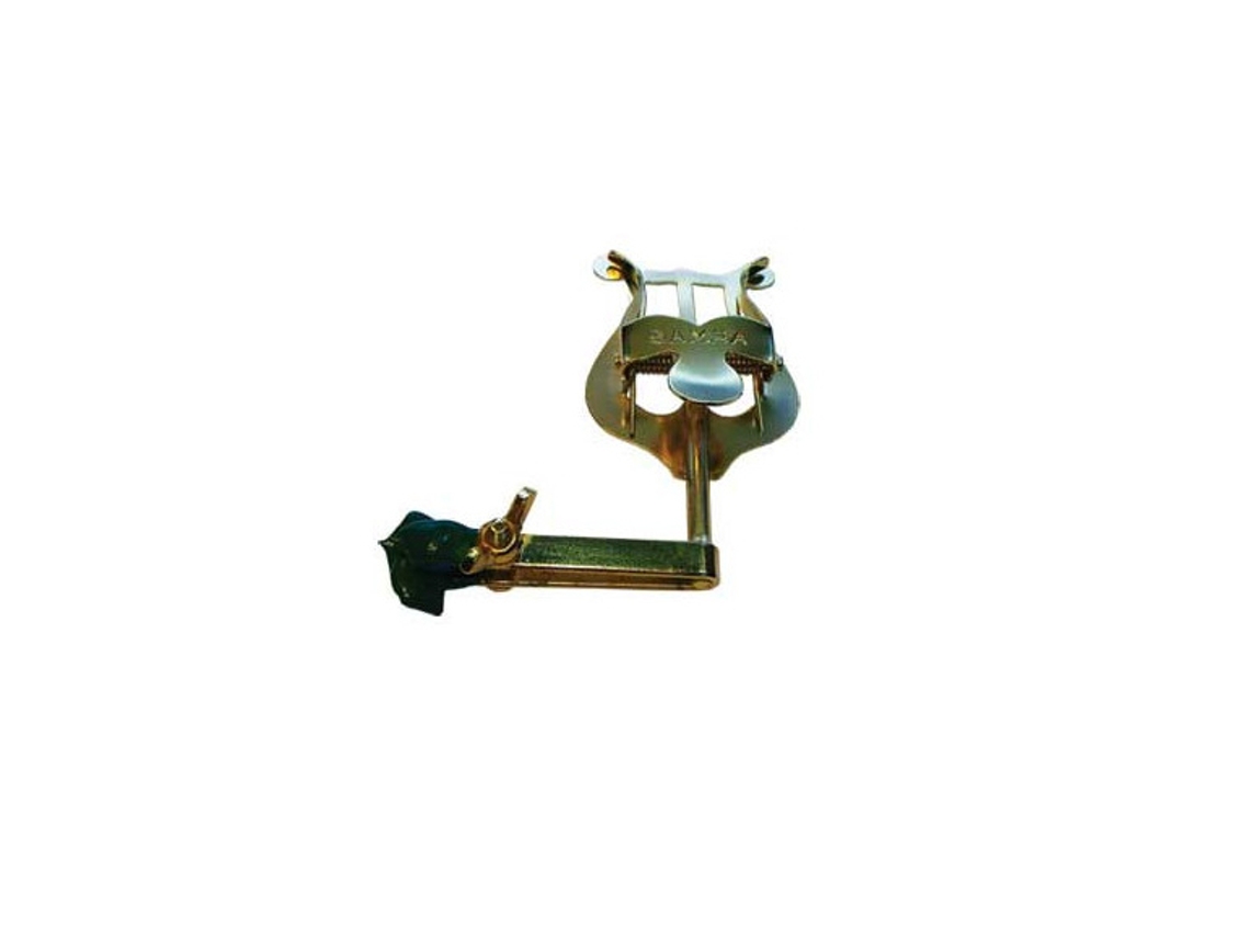 Soporte para trombón con abrazadera dorada para samba