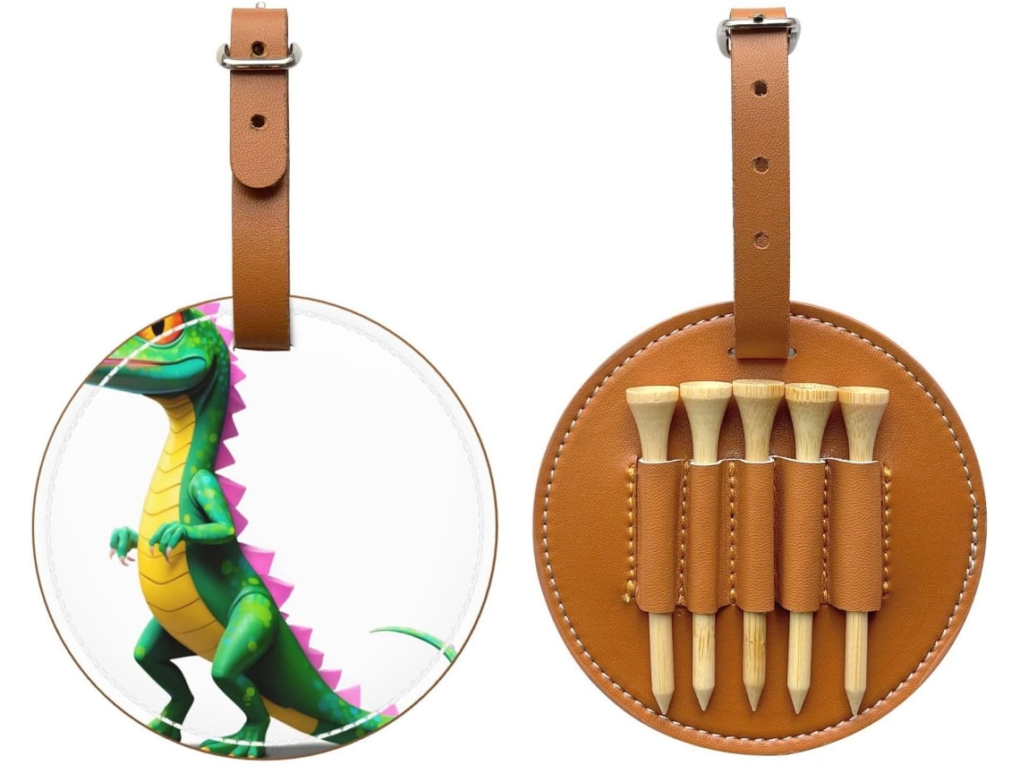 Bolsa para Guardar Tees de Golfe com Estampa de Lagarto Camuflado em Preto Fácil de Transportar e Mais Efici