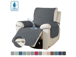 Funda para sillón monoplaza, impermeable, con bolsillos laterales, resistente a arañazos, Digitallab (gris oscuro)