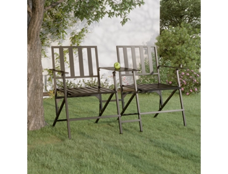 Banco de jardín VIDAXL Negro Acero (137x63x88 cm)