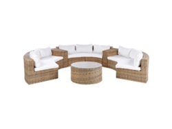 Conjunto de Sala de Estar para Jardín BELIANI Severo de Ratán Sintético Blanco 343X288X63