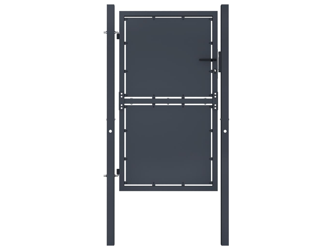 vidaXL Puerta de jardín de acero gris antracita 100x200 cm