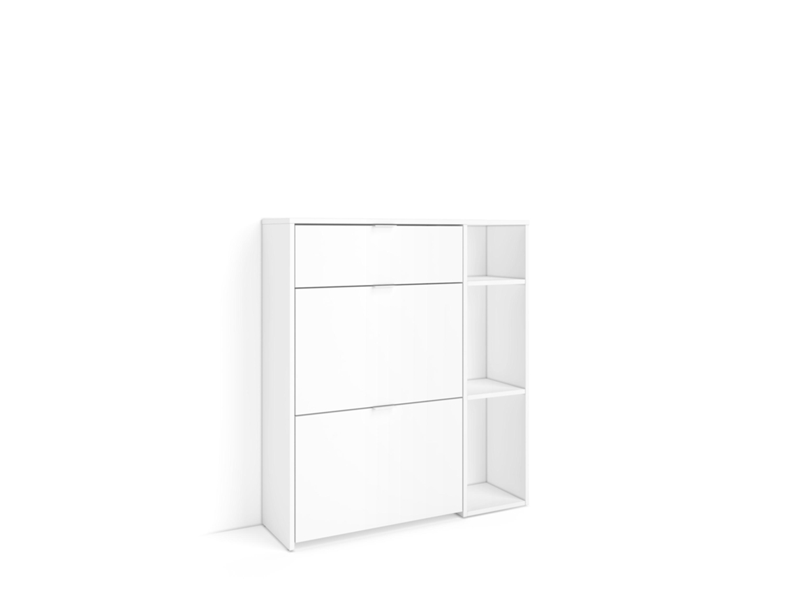 Zapatero, 90x102x27cm, capacidad para 10 pares de zapatos, para entrada, color blanco.