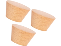 Juego 3 Ganchos Pared Madera Maciza Perchas Multifuncionales Resistentes Óxido Deformación Cocina Entrada Haya