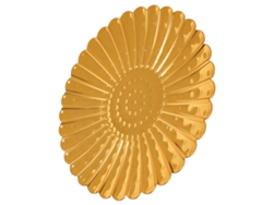 Elegante Bandeja Dorada De Acero Inoxidable Para Servir Frutas, Ideal Para Mesa, Cocina, Buffet O Bar.