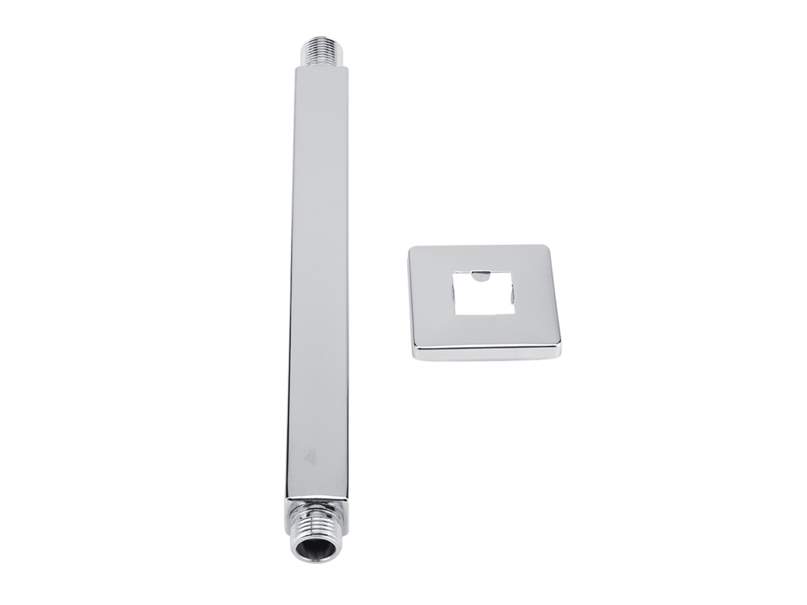 Tubo de brazo de ducha con tapa de acero inoxidable para montaje en pared y techo
