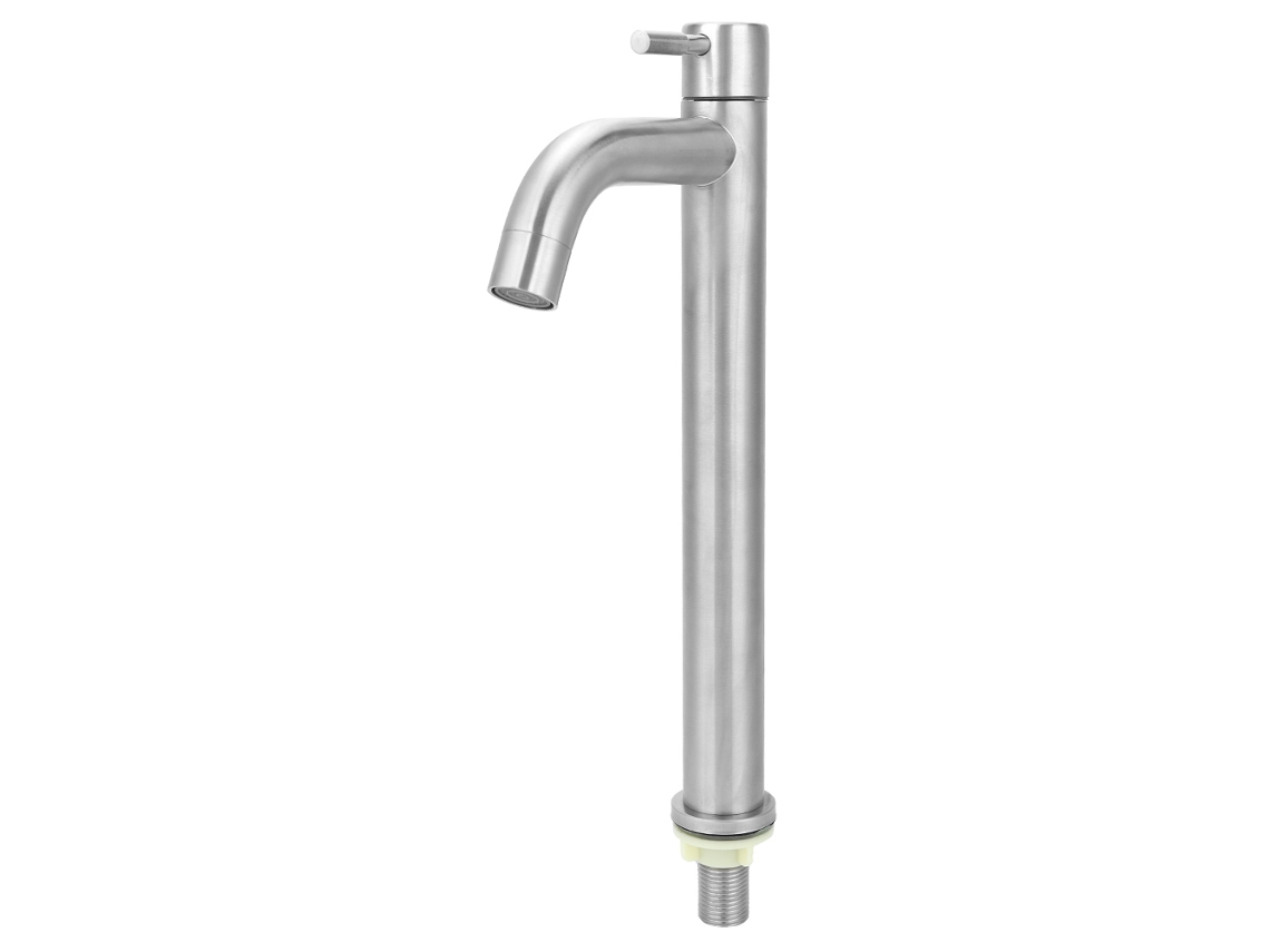 Grifo Sencillo De Agua Fría De Acero Inoxidable Con Rosca G1/2 Para Fregadero De Baño/cocina.