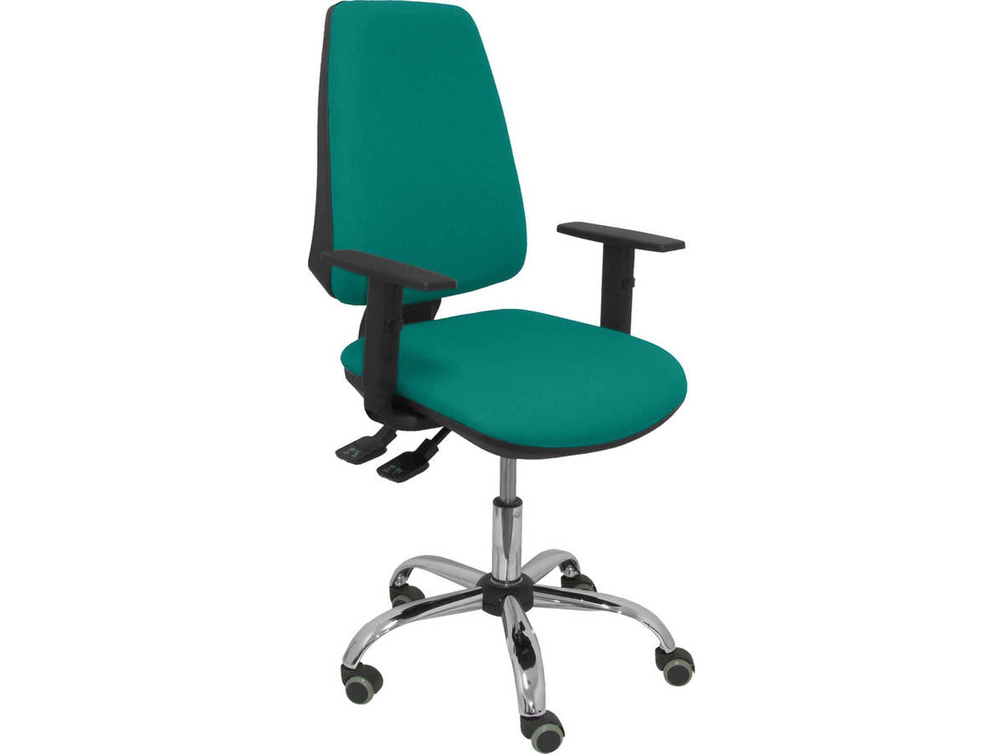 Silla de Escritorio Operativa PYC Elche S24 Verde con ruedas antiarañazos (Brazos Ajustables - Tejido)
