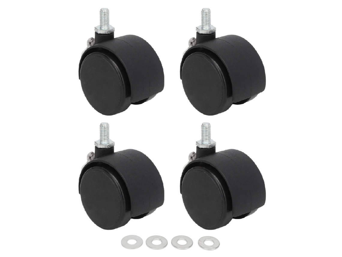 4 Ruedas Giratorias 360 Grados Para Muebles, Doble Rueda, Carga Máxima 35 Kg, Abs Y Metal