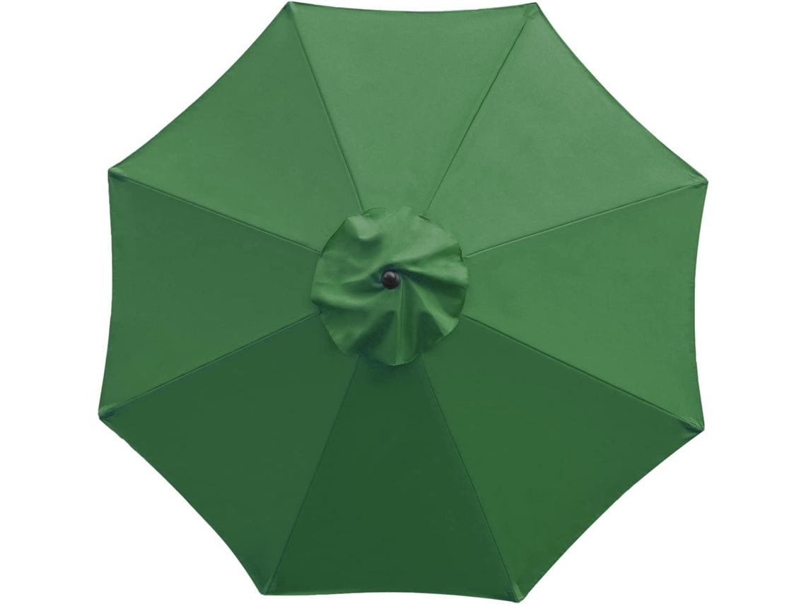 Tela de repuesto para sombrilla de exterior, 8 varillas, 3 metros, impermeable, protección UV, color verde (sin soporte)