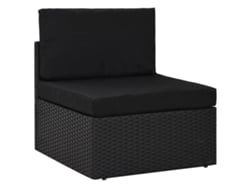 Maison Exclusive - Conjunto de salón de jardín de 9 piezas con cojines de mimbre, negro