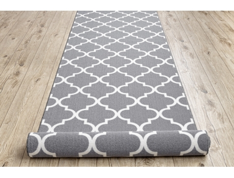 Alfombra de Pasillo con Refuerzo de Goma 57 cm Enrejado Trébol Marroquí Gris Trellis 30352