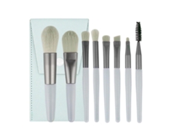 Juego de 8 brochas de maquillaje en miniatura Rosewell para polvos faciales, base y sombras de ojos