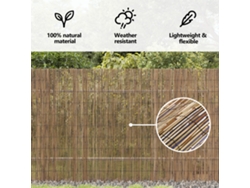 Panel de valla de bambú para exterior vidaxl, fibra de bambú marrón (140 x 500 cm)