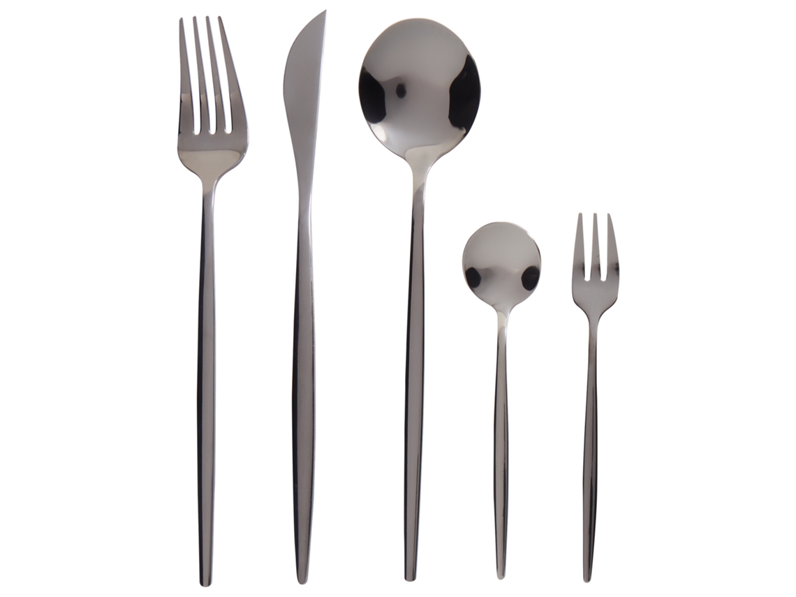 Conjunto de cubiertos Negro RIGATONI
