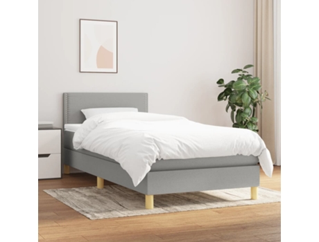 Cama con somier VIDAXL (Gris - Tela - 203 x 90 x 88 cm)