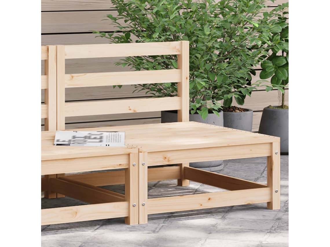 Sofá Jardín | Sofá De Exterior Sin Reposabrazos Madera Maciza De Pino 70x70x67 Cm Wsd628690