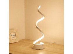 Lámpara de mesa espiral moderna Luz blanca para la sala de estar Dormitorio Luz de lectura (enchufe de EE. UU.) SLD