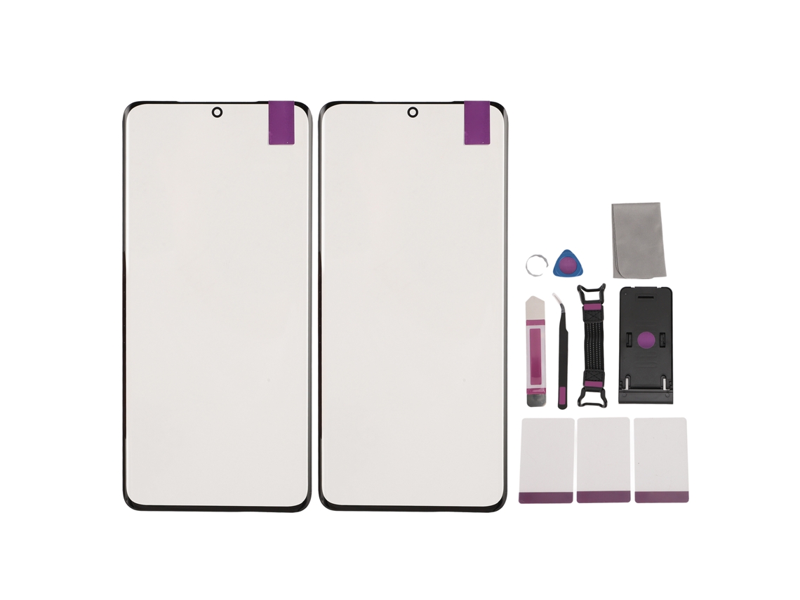2 Protectores De Pantalla De Cristal Frontal Externo Para S21 Ultra Con Kit De Herramientas De Reparación