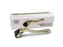 Rodillo De Microagujas Czhhmart De 2,0 Mm. Apto Para El Cuidado Facial. Dorado.