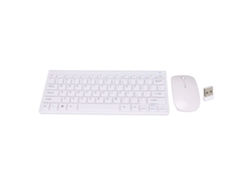 Combo De Teclado Y Ratón Inalámbricos 2.4g Usb, Transmisión De 10 M, Diseño Ergonómico, Color Blanco.