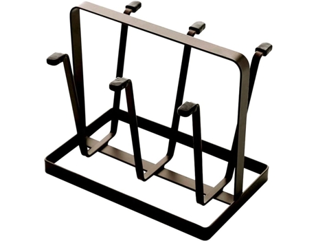 Estante para secar botellas, estante de metal para 6 tazas, ganchos protectores de silicona, antideslizante, estante para secar botellas, estante p...