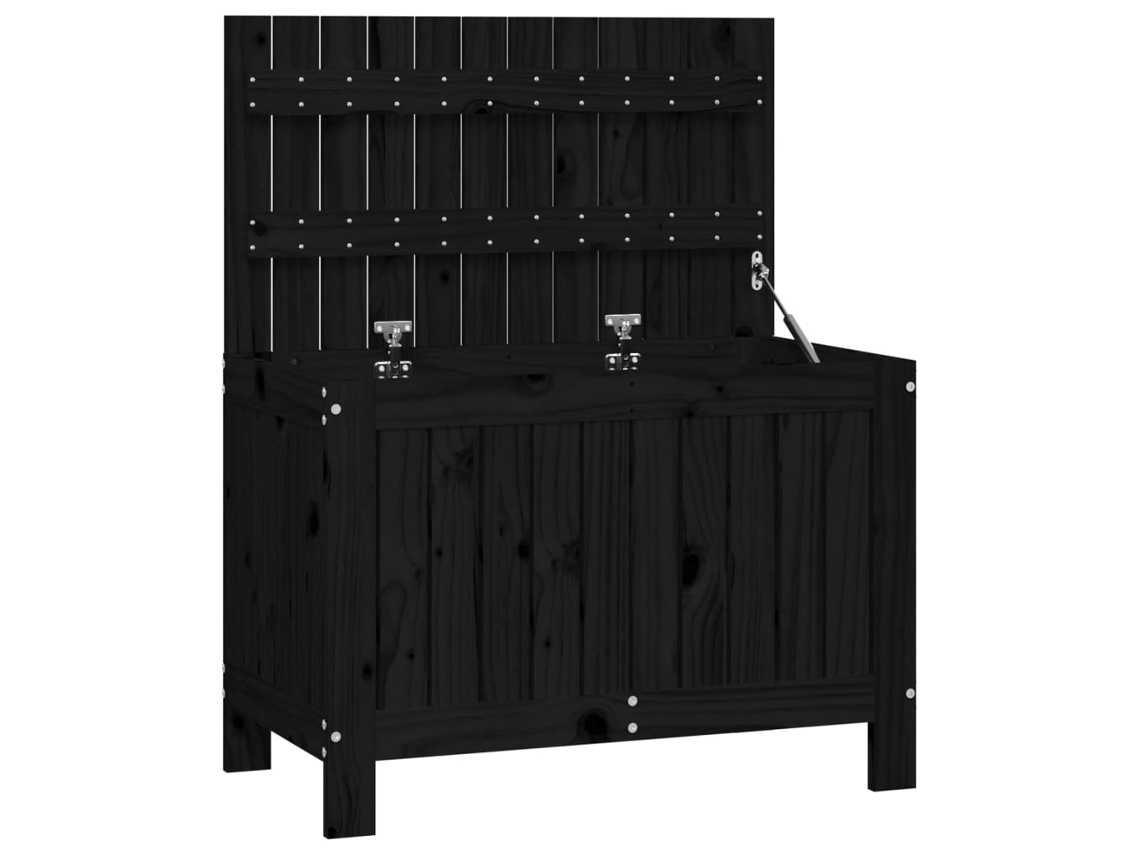 Maison Exclusive - Caja De Almacenaje Jardín Madera De Pino Negro 76x42,5x54 Cm