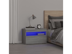 Mesita de Noche con Leds 60X35X40 Cm Gris Sonoma