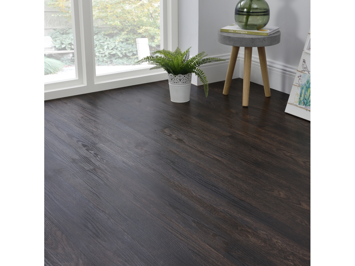 Pisos de Vinilo Vanola Laminados de PVC 7 planchas 0,975 m² Wengué de madera oscura (Dark Wood Wenge) NEU.HOLZ