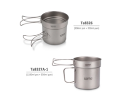 Juego De Utensilios De Cocina Ultraligeros De Titanio Para Camping, 1100 Ml Y 350 Ml, Con Asas Plegables, Cocina Para Exteriores.