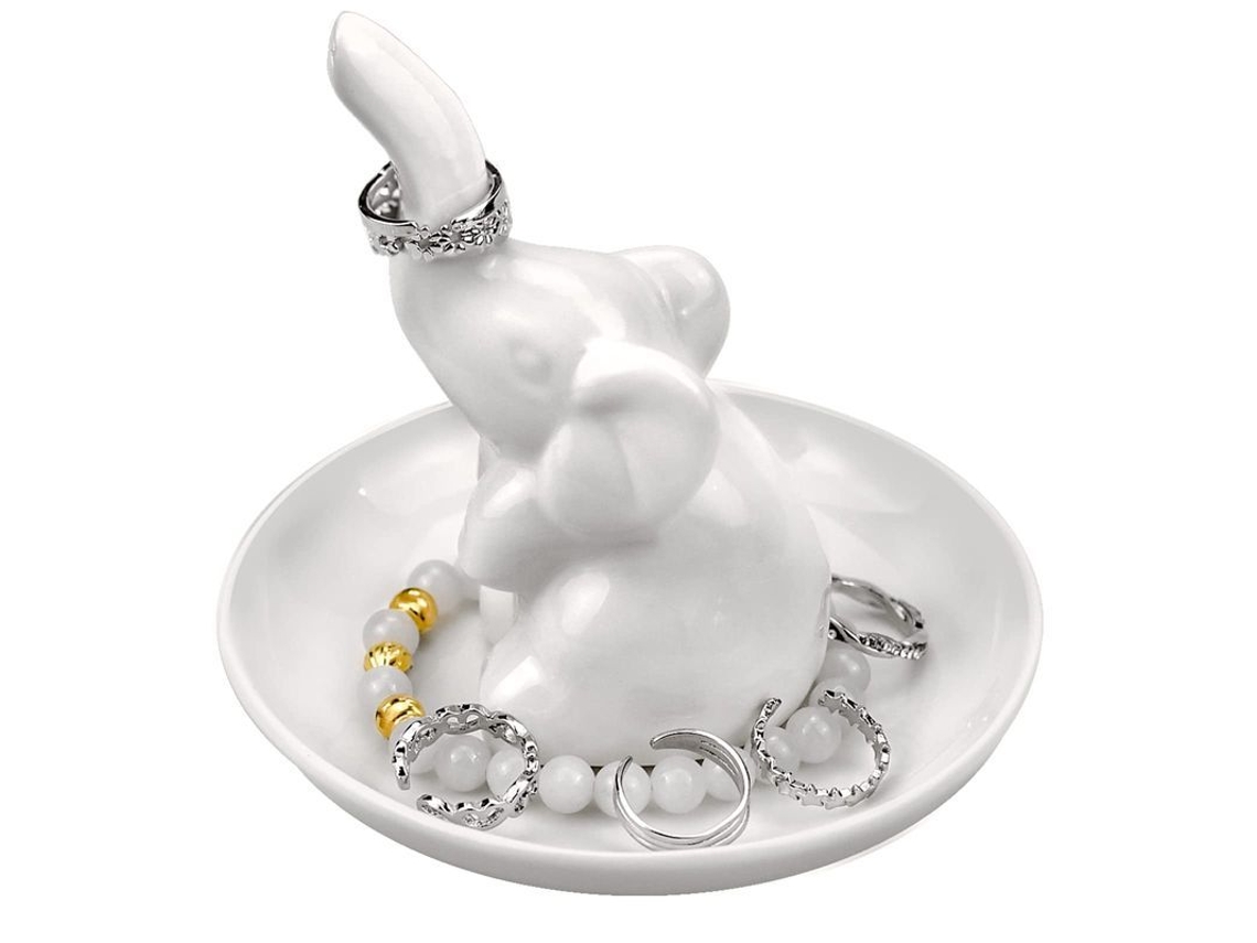 Porta Anillos Elefante Cerámica, Plato Joyería Elefante Regalo Decoración Hogar