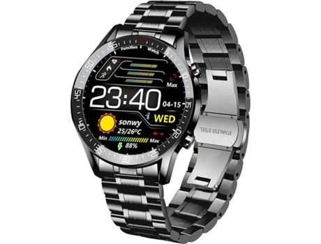 Reloj Inteligente para Hombre, IP68 Resistente al Agua Deporte/Sueño/podómetro/Control de música, 6 Modos Deportivos iOS/Android,Negro VEANXIN