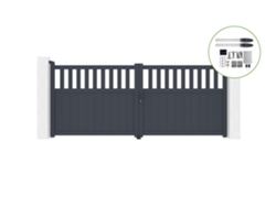 Portón abatible 3,4m SANTIS H.140cm aluminio motorización HICKER B200 CASANOOV