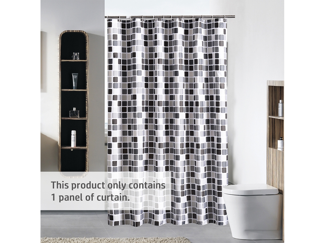 Cortina de ducha (impermeable, con estampado geométrico)