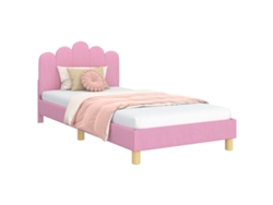 Maison Exclusive - Cama Para Niños Con Cabecero Con Cabecera Rosa 90 X 190 Cm Tela