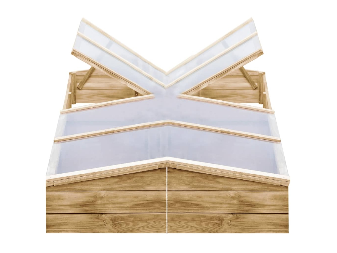 Conjunto 2 Vivero VIDAXL Verde Impregnated Pine Wood (200x50x35 cm)