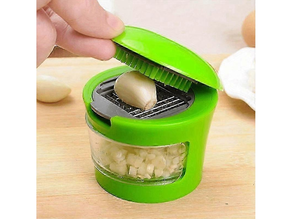 Prensa de ajos multifuncional de acero inoxidable, fácil de usar, manual para picar, rebanar, cortar en dados y rallar ajo. Rosewell