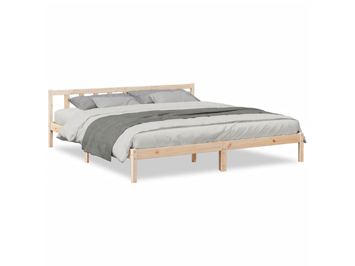 Maison Exclusive - Cama Extralarga Sin Colchón Madera Maciza De Pino 180x210 Cm