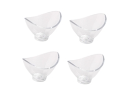 Juego de 4 cuencos transparentes para helado - Cuencos multifuncionales para ensaladas y postres, ideales para servir frutas y dulces en casa