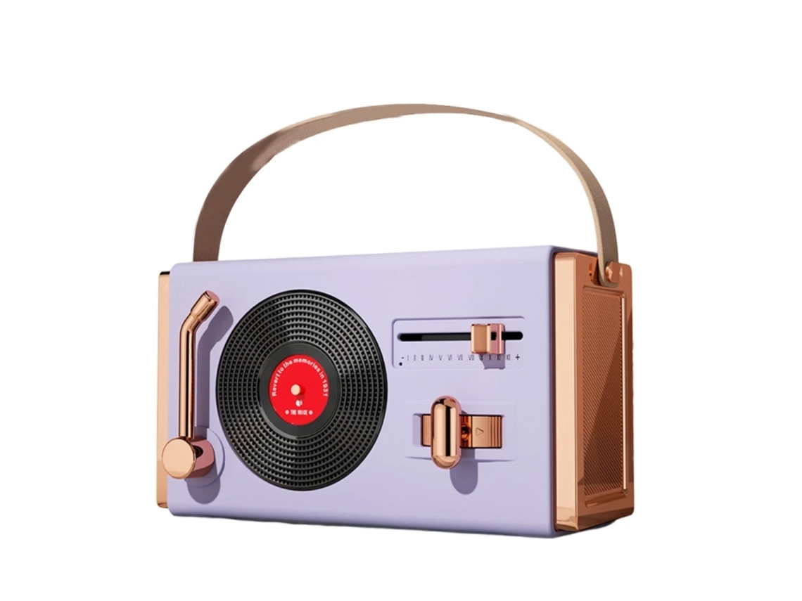 Altavoz Bluetooth Csyy Bfq 07, sonido Hi-Fi retro, morado