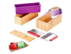 Kit para hacer jabón Succebuy, cortador de jabón de bambú con molde y 2 cortadores
