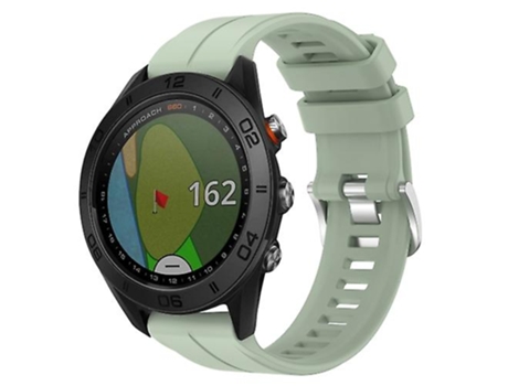 Correa para Garmin Approach S60 22 mm Correa de reloj de silicona de color sólido verde claro VENISYMLIS