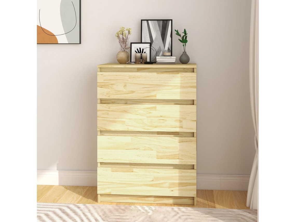 Mueble Auxiliar Madera Maciza De Pino 60x36x84 Cm