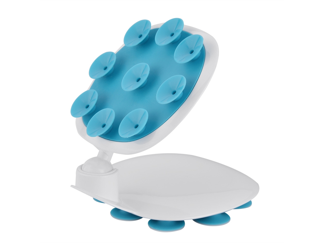 Soporte Ajustable De Silicona Con Ventosa Para Teléfono Con 2 X 9 Ventosas Color Azul