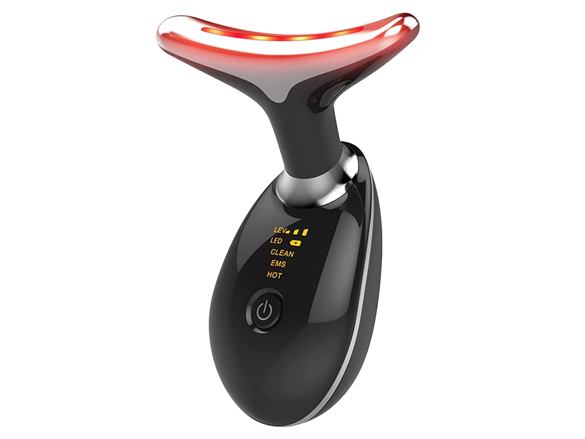 Dispositivo Rejuvenecedor, Reafirmante Y Lifting De Piel Con Luz Roja Led (negro), Adecuado Para Rostro Y Cuello, Incluye Batería Usb.