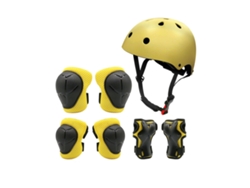 Kit de protección infantil 7 en 1 con casco, talla M, color verde.