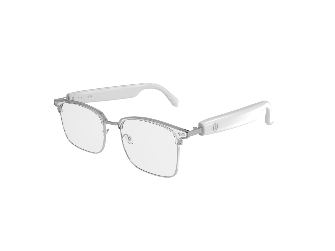 Gafas inteligentes Eifson Gs13, auriculares Bluetooth inteligentes con llamadas táctiles y cambio de color (blanco plateado)