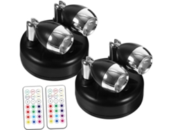 Focos Led Negros Para Debajo De Los Gabinetes Con Control Remoto, Batería Integrada, Ángulo Ajustable, Juego De 2